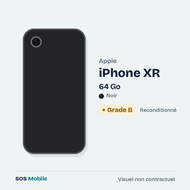 Apple iPhone XR 64 Go Noir - Grade B