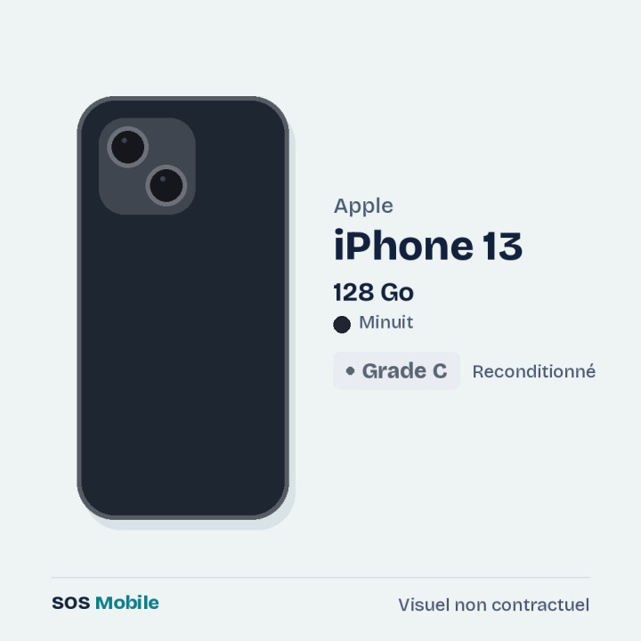 Apple iPhone 13 128 Go Minuit - Grade C