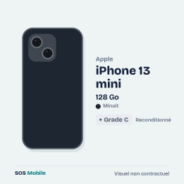 Apple iPhone 13 mini 128 Go Minuit - Grade C