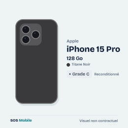 Apple iPhone 15 Pro 128 Go Titane Noir - Grade C