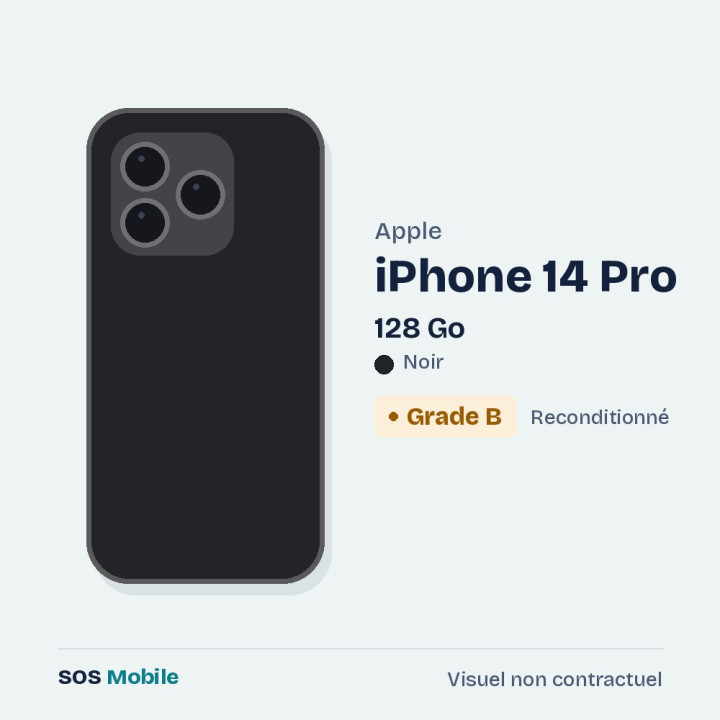 Apple iPhone 14 Pro 128 Go Noir - Grade B