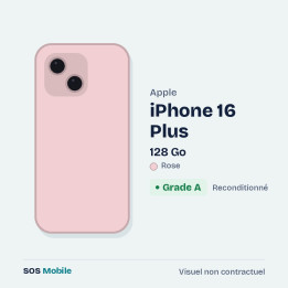 Apple iPhone 16 Plus 128 Go Rose - Grade A