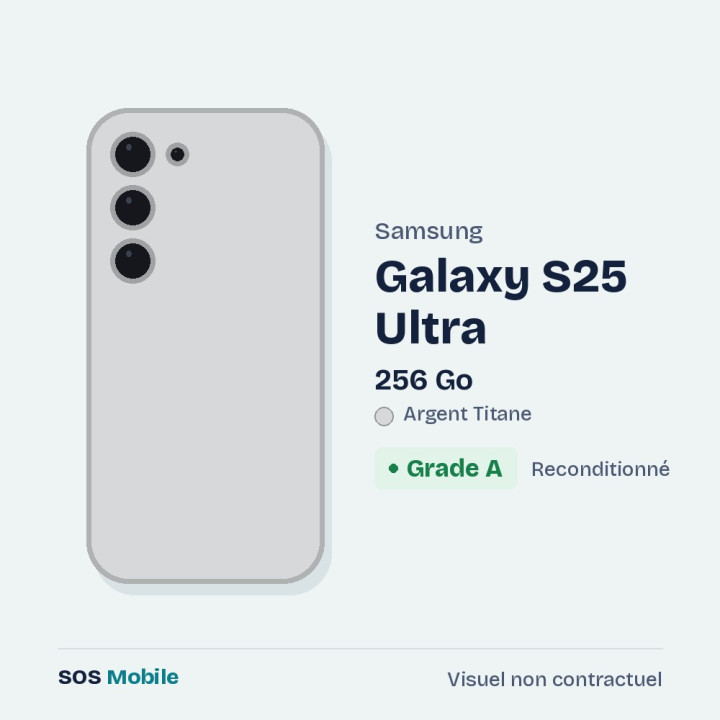 Samsung Galaxy S25 Ultra 256 Go Argent Titane - Grade A