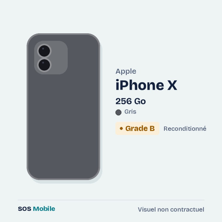 Apple iPhone X 256 Go Gris - Grade B