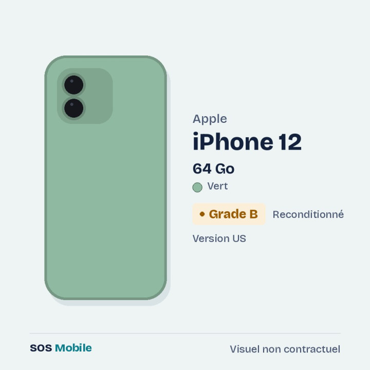 Apple iPhone 12 64 Go Vert (Version US) - Grade B