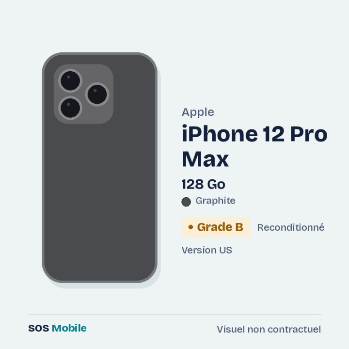 Apple iPhone 12 Pro Max 128 Go Graphite (Version US) - Grade B