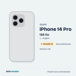 Apple iPhone 14 Pro 128 Go Argent (Version US) - Grade B
