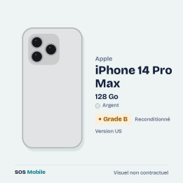 Apple iPhone 14 Pro Max 128 Go Argent (Version US) - Grade B