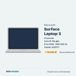 Microsoft Surface Laptop 3 13" - Core i5 10e gén. - 8 Go RAM - SSD 256 Go - tactile - Grade B