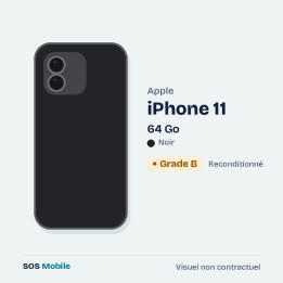 Apple iPhone 11 64 Go Noir - Grade B