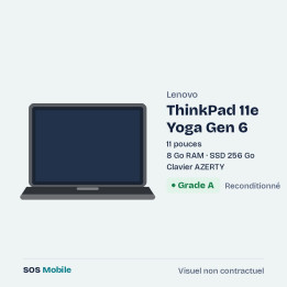 Lenovo ThinkPad 11e Yoga Gen 6 11" - 8 Go RAM - SSD 256 Go - tactile - Grade A