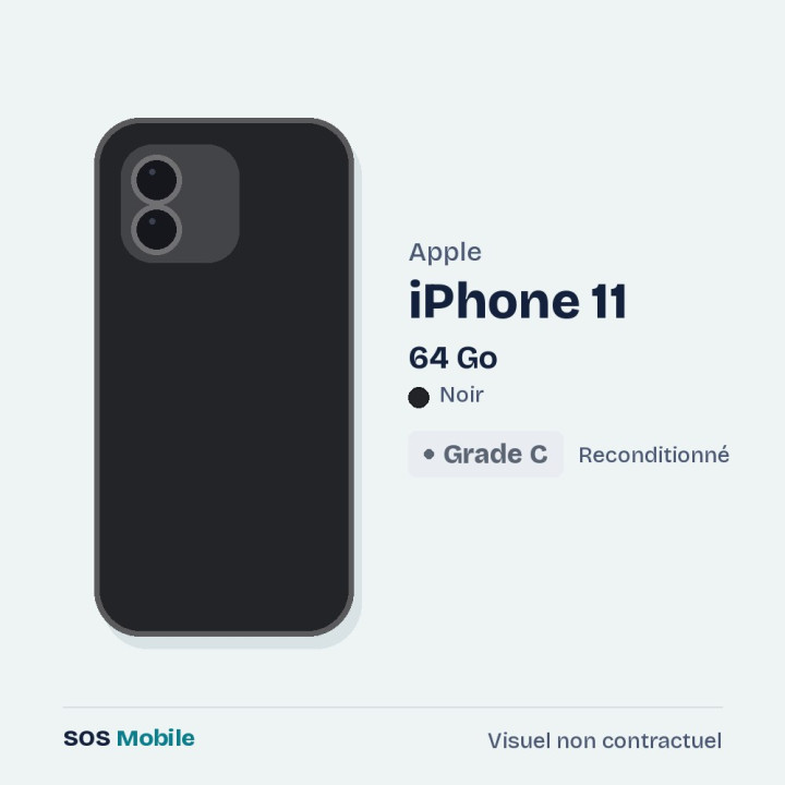 Apple iPhone 11 64 Go Noir - Grade C